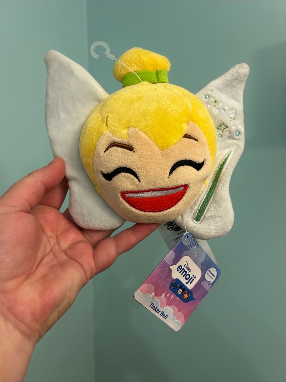 Disney Parks Store Tinker Bell Fairy Emoji Face Plush Stuffed Animal Toy 6"